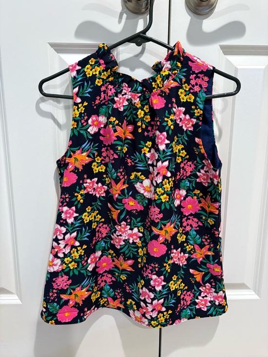 J. Crew Tops - J. Crew Navy Floral Sleeveless Blouse with Bright Multicolor Blooms